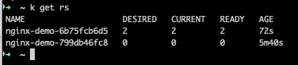 ReplicaSet in Action after update